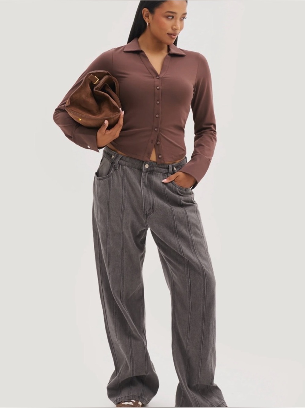 Maebe Daily Errands Fitted Shirt - Mocha